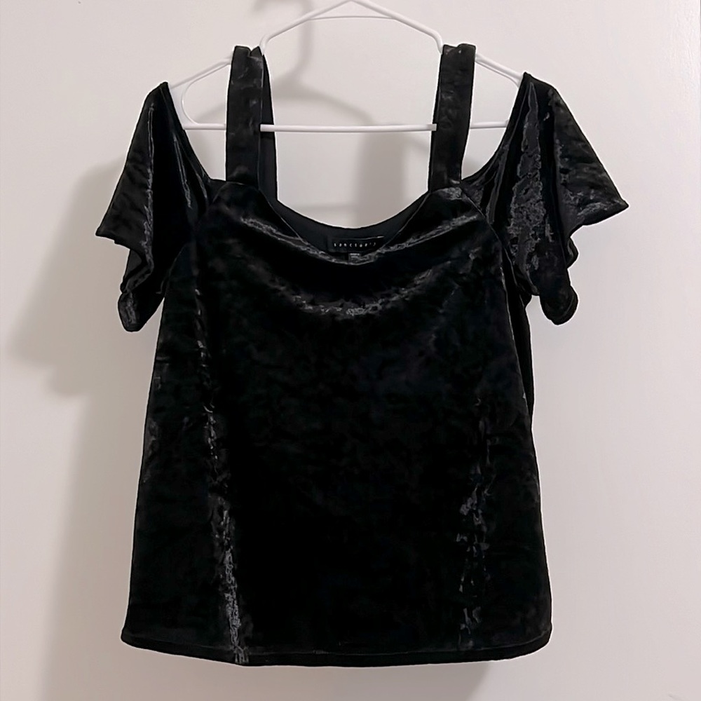 Sanctuary Women’s Velvet Top Size XS black